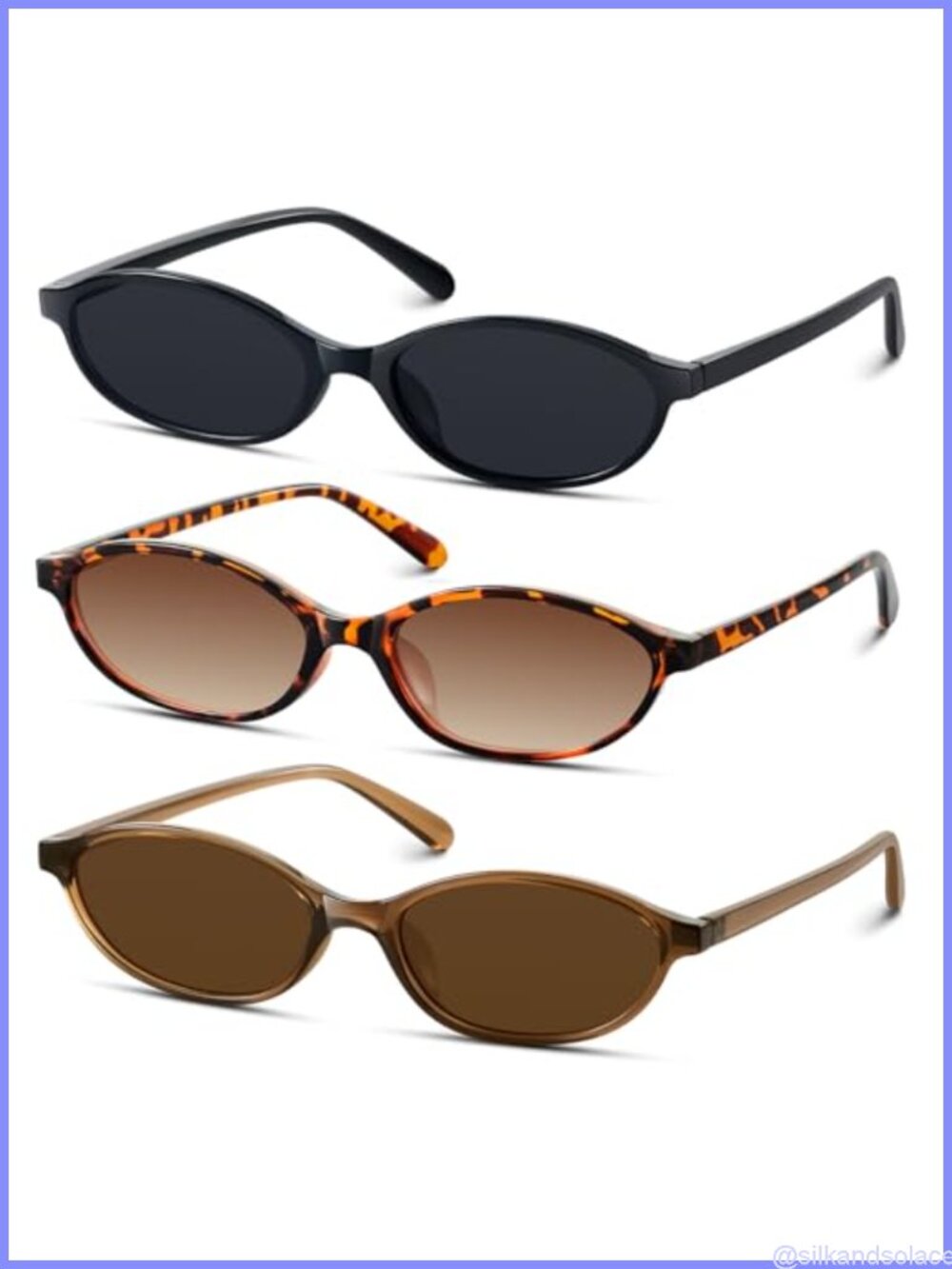 Retro Oval Sunglasses Women 90s Small Cat Eye UV Protection Trendy Narrow Shades